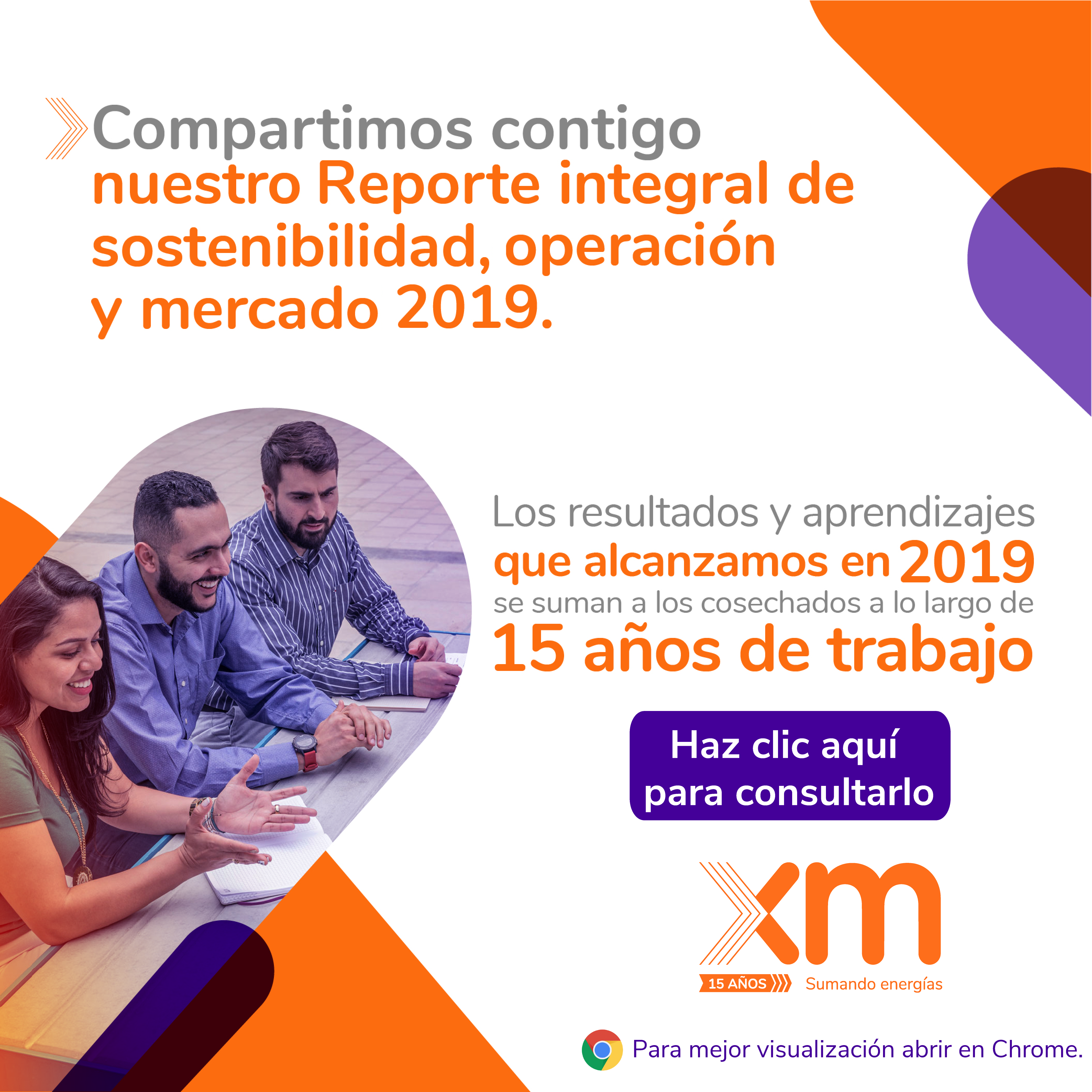 Reporte integral de sostenibilidad, operación y mercado 2019